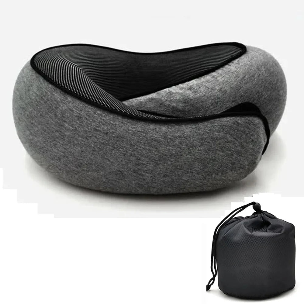 Memory Foam Travel Neck Pillow – U-Shaped, Adjustable & Portable