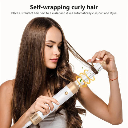 7 in 1 Hair Dryer Negative Ion Airwrap Styling Hair Curler Straightening Brush Brushless Motor Professional Hair Dryer Set