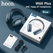 HOCO W65 Plus ANC Noise Reduction Bluetooth Headphones Over The Ear Wireless Big Earphone Hifi Sounds Sport Headsets With Button