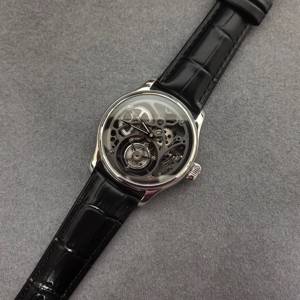 Jacques Genry Men's Tourbillon Watch – 42mm, Manual, Skeleton Dial