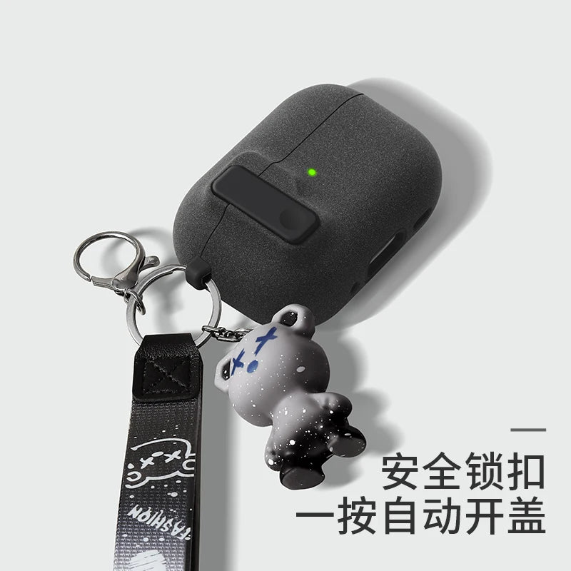 Protective Case For Airpods 4 Cover Luxury Earphone Cover Case For Apple Airpodspro 2 3 1/2 Air Pods Pro Shockproof With Hook﻿