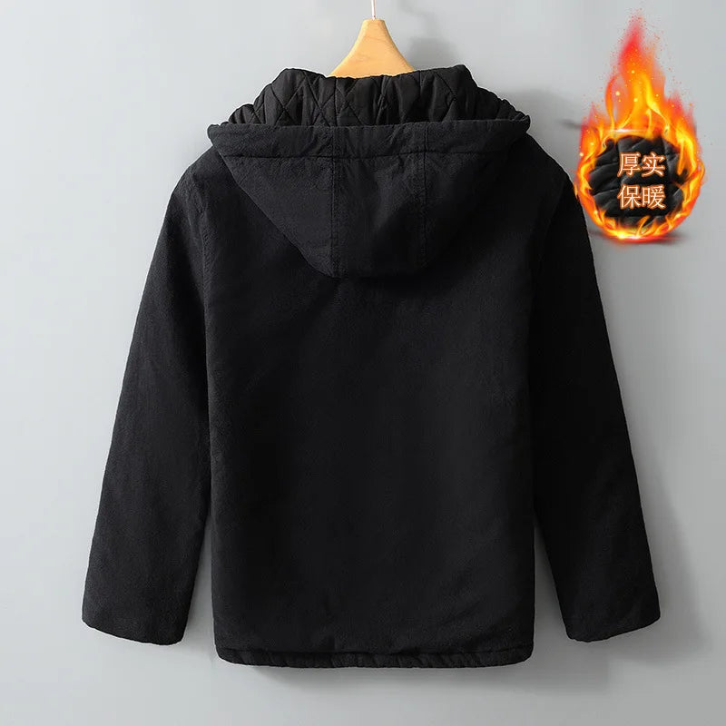 Men's Thick Hooded Padded Winter Jacket – Warm Vintage-Style Coat