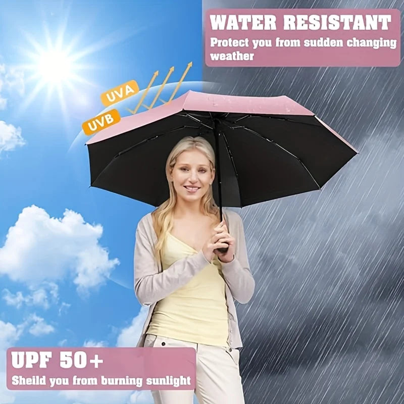 Mini Anti-UV Umbrella – Compact Sun & Rain Protection, 6 Reinforced Ribs