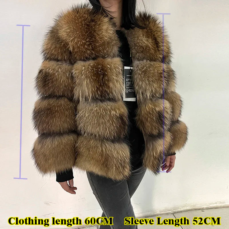 MAOMAOKONG Women's Real Fox Fur Coat – Luxury Winter Jacket