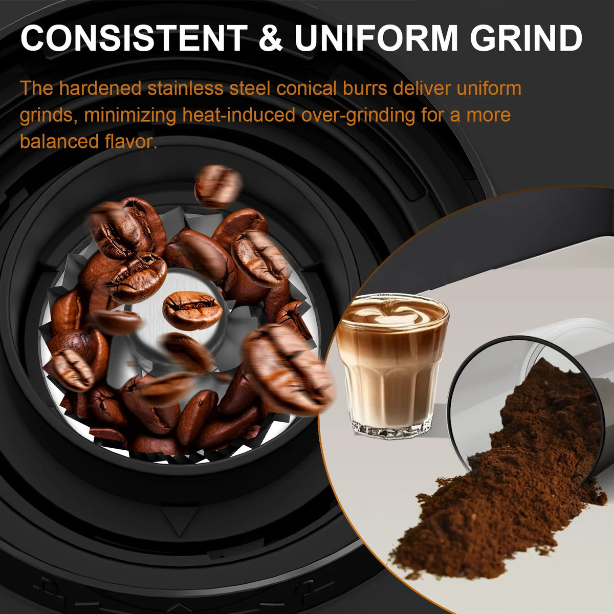Electric Conical Burr Coffee Grinder – Touchscreen, 25 Grind Settings