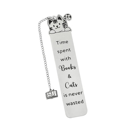 Cartoon cat metal bookmark, cute metal bookmarks with tassel, reading office supplies for cat-loving book lovers