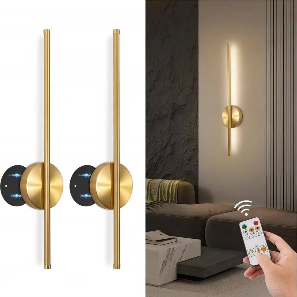 Magnetic Rechargeable LED Wall Lamp – Black & Gold, Wiring-Free