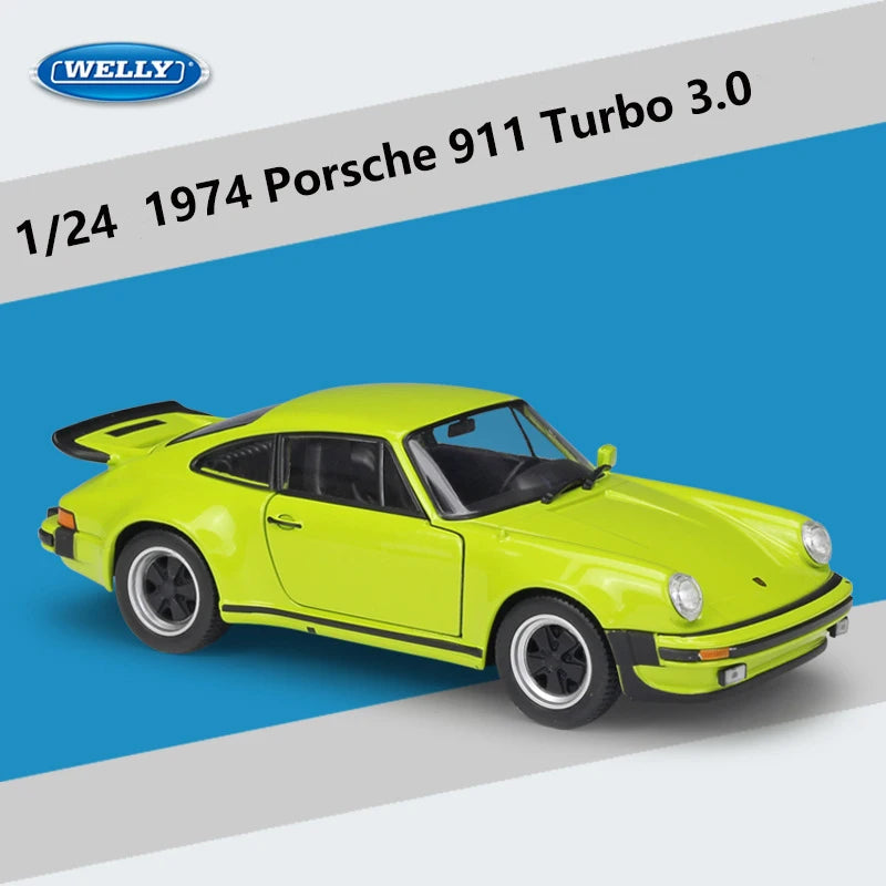 WELLY Porsche 911 Turbo 1974 1:24 Diecast Model Car – Collectible