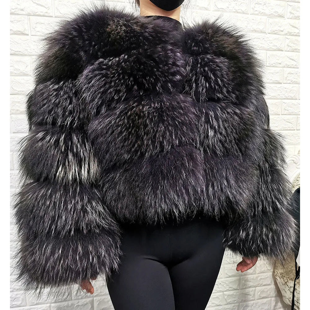 MAOMAOKONG Women's Real Fox Fur Coat – Luxury Winter Jacket