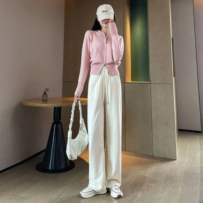 Women's Wide Leg Trousers – High Waist Straight Cut Casual Pants