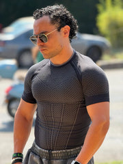 Men's Quick-Dry Basketball Compression Top – Breathable Mesh Gym Wear