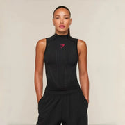 Women's Fitness Shapewear Set – Sports Tight Top, Onyx Black