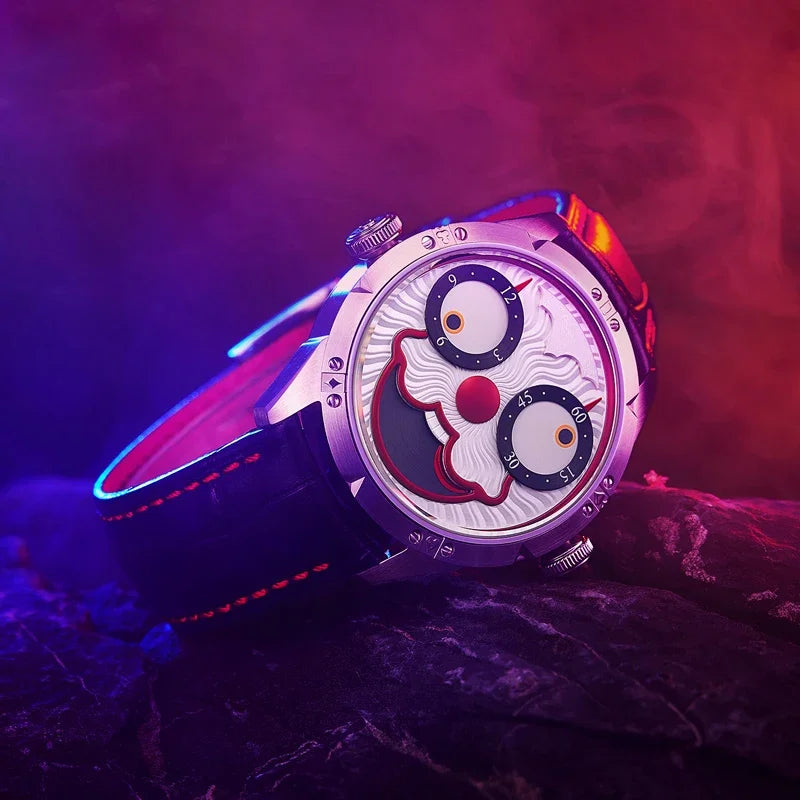 Joker Men's Automatic Moon Phase Diving Watch – Leather Strap
