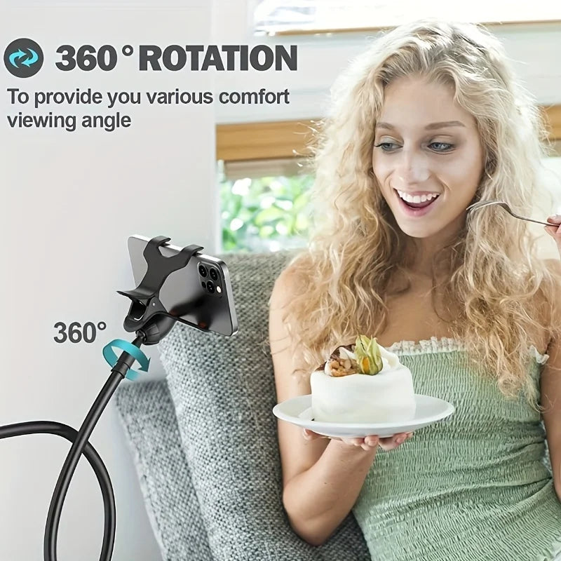 Flexible Bedside Phone Holder – Long Gooseneck Arm, Adjustable Height
