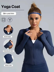 Women's Quick-Dry Pilates Jacket – Lightweight Zip-Up for Gym & Running