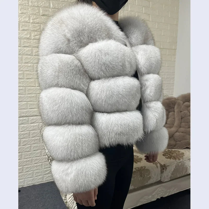 MAOMAOKONG Women's Real Fox Fur Coat – Luxury Winter Jacket