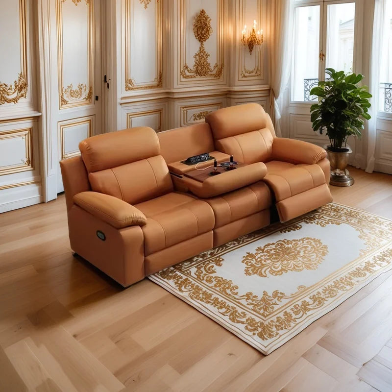 Electric Home Theatre Sofa — 3-Seater Power Recliner, USB, Lay-Flat