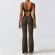Women's Gym Jumpsuit Set – Yoga Sportswear Romper with Push-Up Support