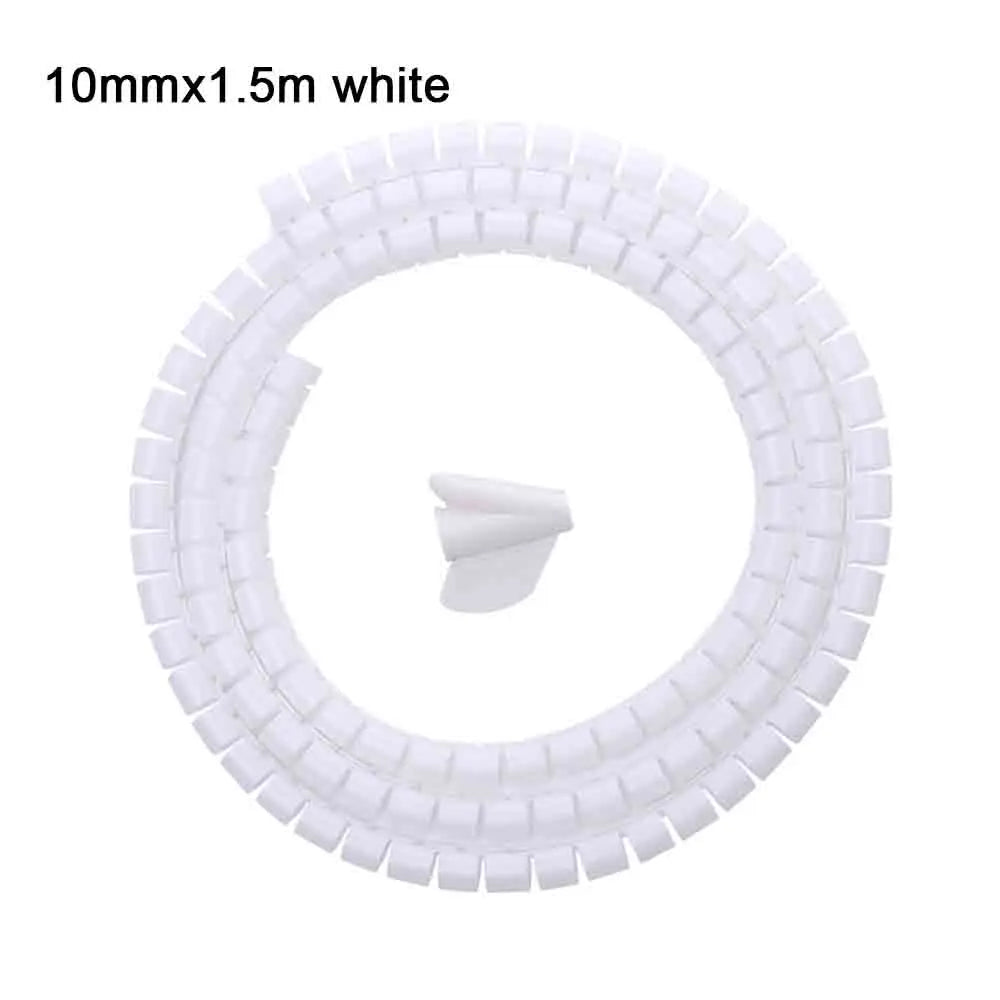 1.5/2m 10/16 mm Flexible Spiral Cable Organizer Storage Pipe Cord Protector Management Cable Winder Desk Tidy Cable Accessories