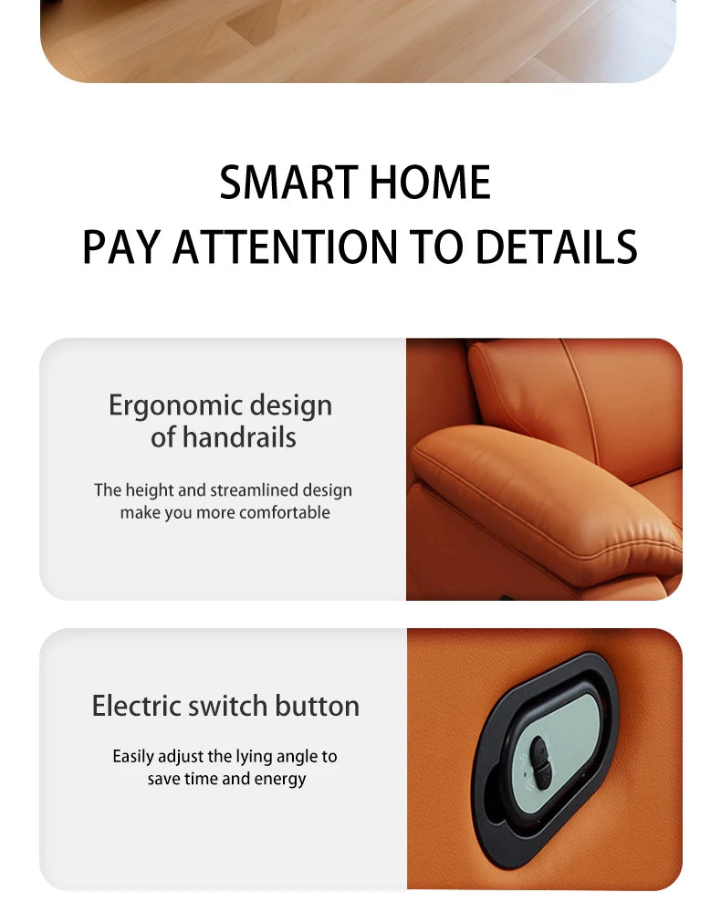 Electric Home Theatre Sofa — 3-Seater Power Recliner, USB, Lay-Flat