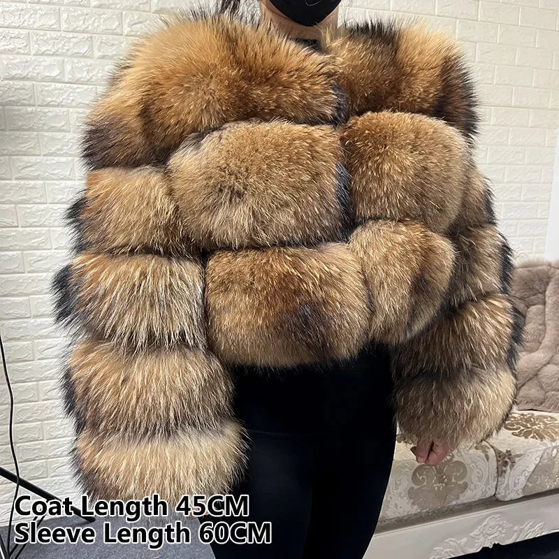 MAOMAOKONG Women's Real Fox Fur Coat – Luxury Winter Jacket