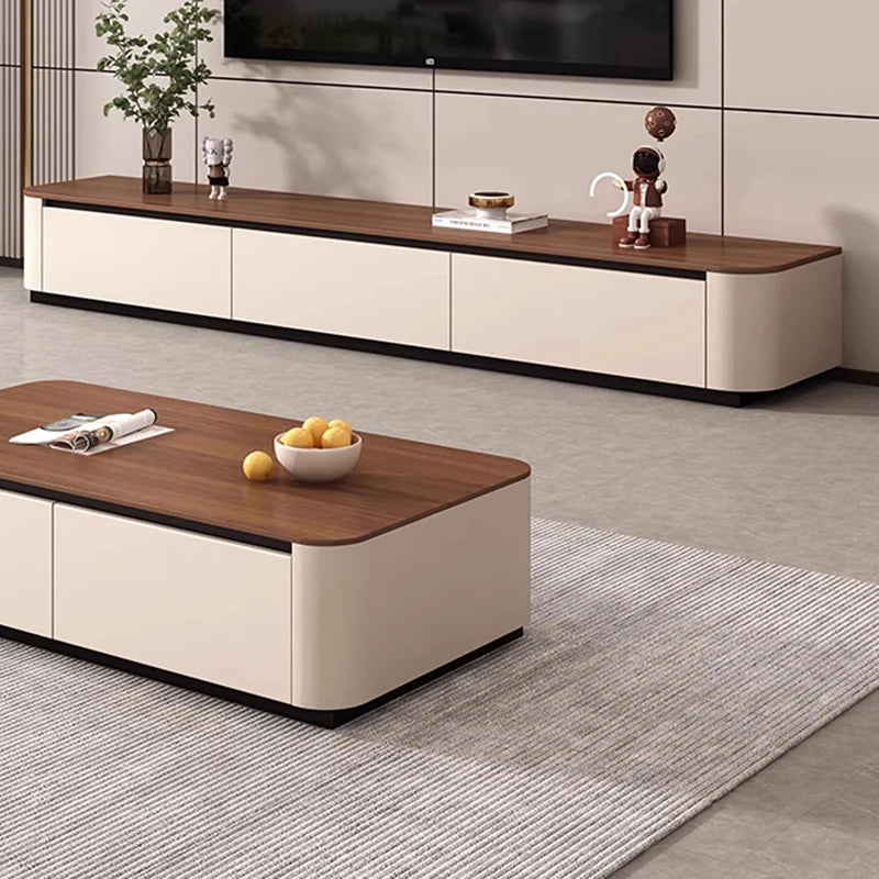 Solid Wood TV Stand — Low Vintage Media Unit, Lengths 1.6m to 3.0m