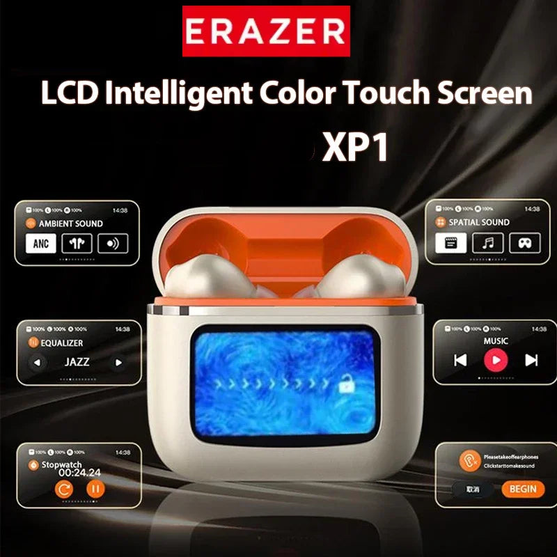 ERAZER XP1 Bluetooth Earphones – LCD Touch-Screen Charging Case