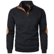Men's Stand Collar Knitted Jumper – Long Sleeve Casual Winter Sweater