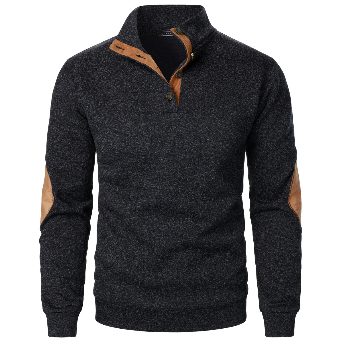 Men's Stand Collar Knitted Jumper – Long Sleeve Casual Winter Sweater