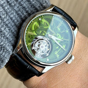 Merkur Men's Tourbillon Skeleton Watch – Sapphire, Green Dial