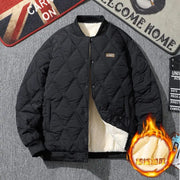 Men's Quilted Padded Winter Jacket – Thick Diamond-Stitch Warm Coat