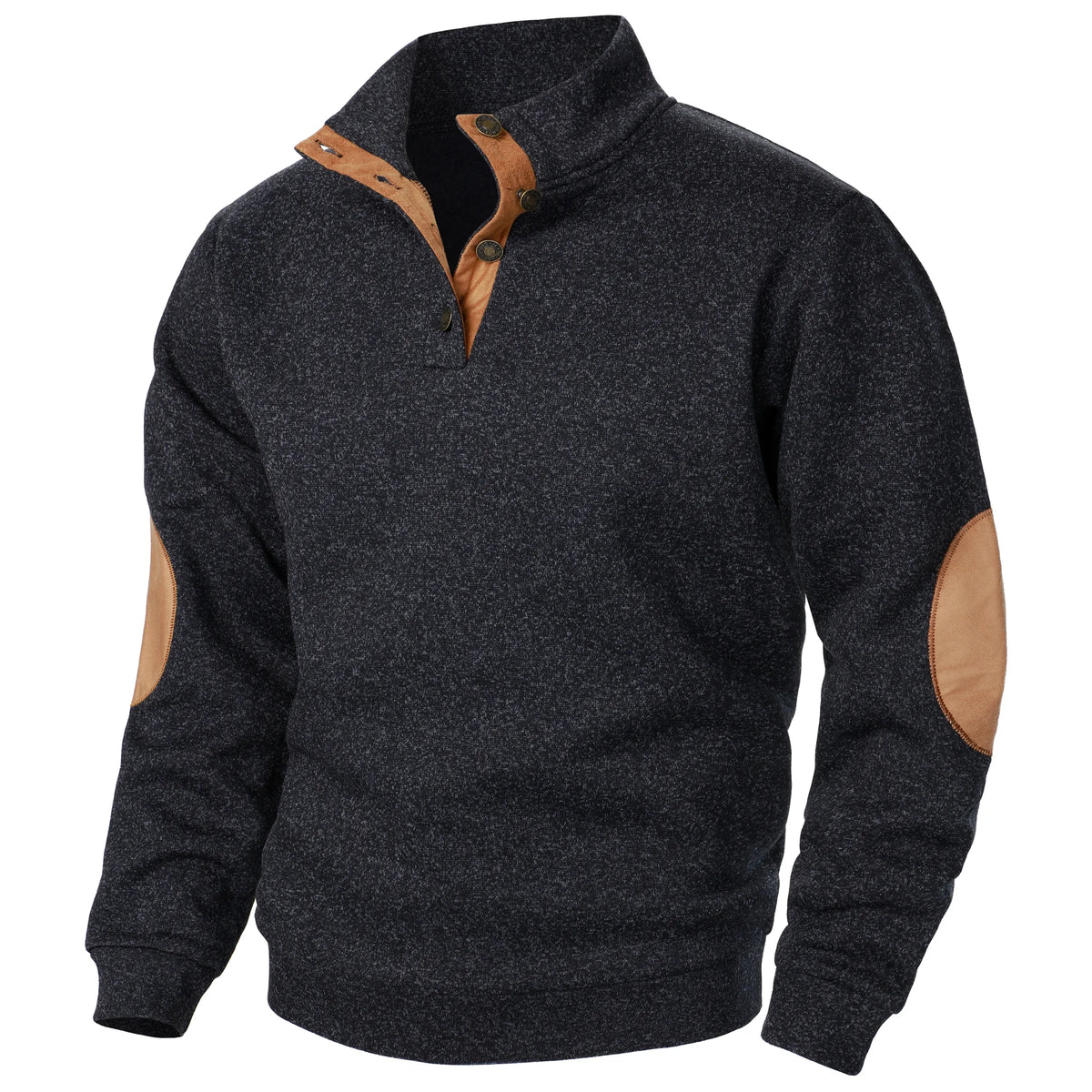 Men's Stand Collar Knitted Jumper – Long Sleeve Casual Winter Sweater