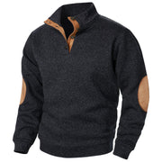 Men's Stand Collar Knitted Jumper – Long Sleeve Casual Winter Sweater