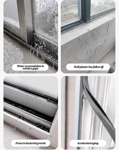 1m Home Window Water Blocking Bar Sliding Window Rain Weatherstrip Balcony Insulation Windproof Sealing Strip   Flashing Board