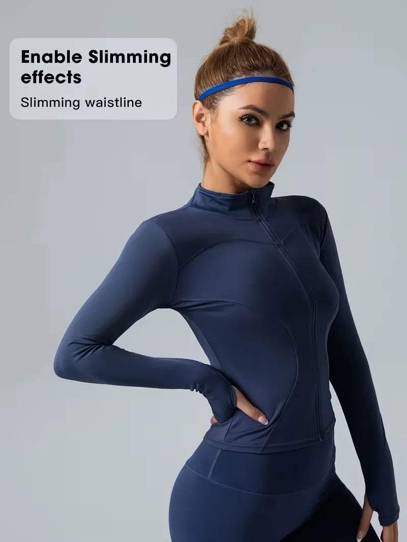 Women's Quick-Dry Pilates Jacket – Lightweight Zip-Up for Gym & Running