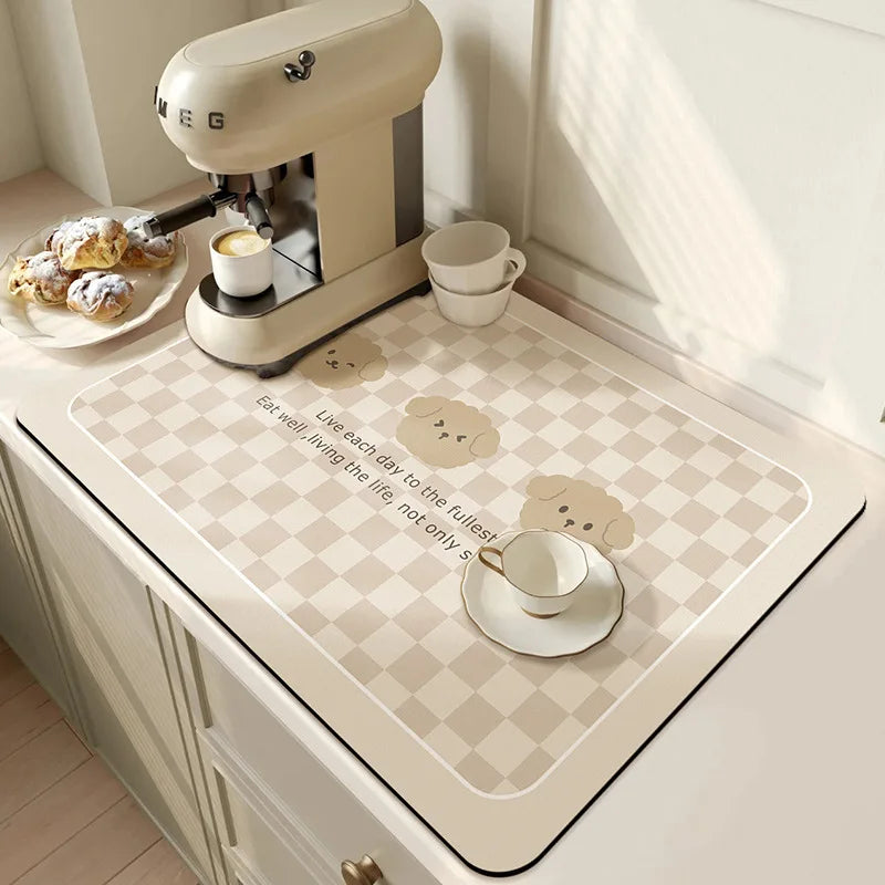 Super Antiskid Large Kitchen Absorbent Draining Mat Super Absorbent Draining Coffee Dish Drying Mat Quick Dry Bathroom Drain Pad
