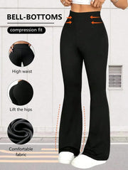 Women's High-Waist Bell-Bottom Trousers – Stretch Flared Yoga Pants