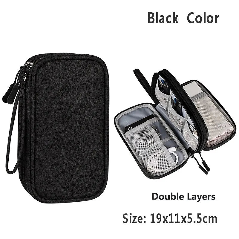 Waterproof Cable Organiser Bag – Travel Case for Chargers & Cords