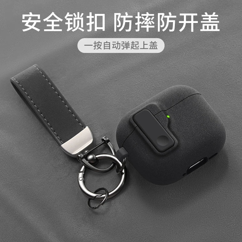 Protective Case For Airpods 4 Cover Luxury Earphone Cover Case For Apple Airpodspro 2 3 1/2 Air Pods Pro Shockproof With Hook﻿