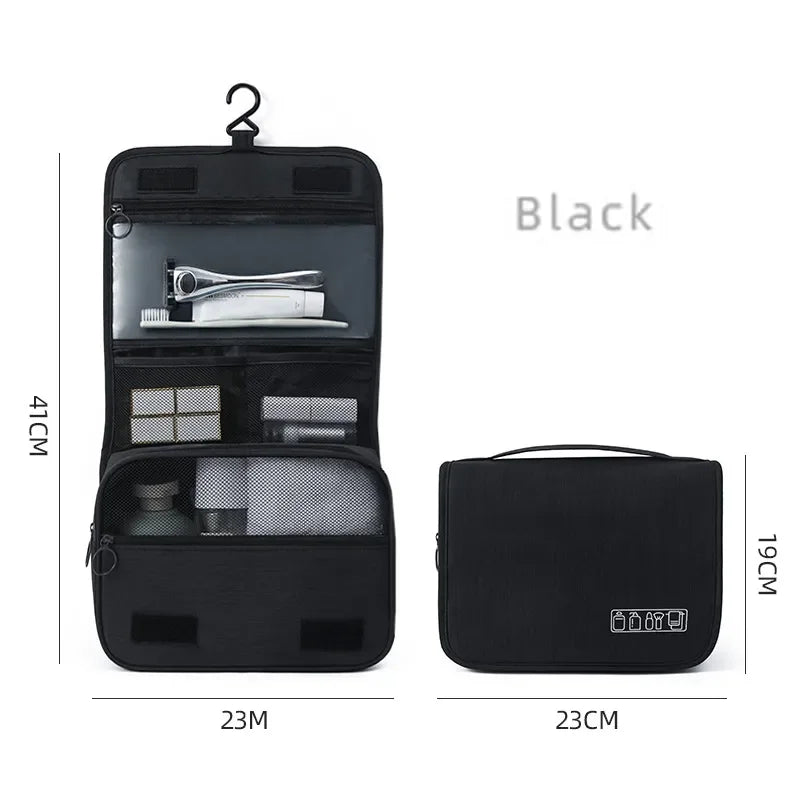 Hanging Travel Wash Bag – Waterproof Toiletries Organiser, Oxford Fabric