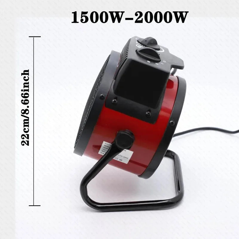 Portable Electric Fan Heater – Adjustable Thermostat, Fast Room Heat