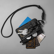 Minimalist RFID-Blocking Wallet – Water-Resistant Zip Case with Lanyard