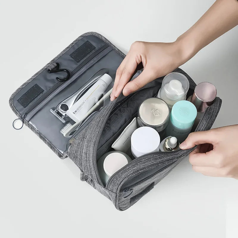 Hanging Travel Wash Bag – Waterproof Toiletries Organiser, Oxford Fabric