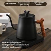 Smart Gooseneck Electric Kettle, Pour Over Coffee Tea, Temp Control & Hold, 1L 304 Stainless Steel,Matte Black 110V/220V