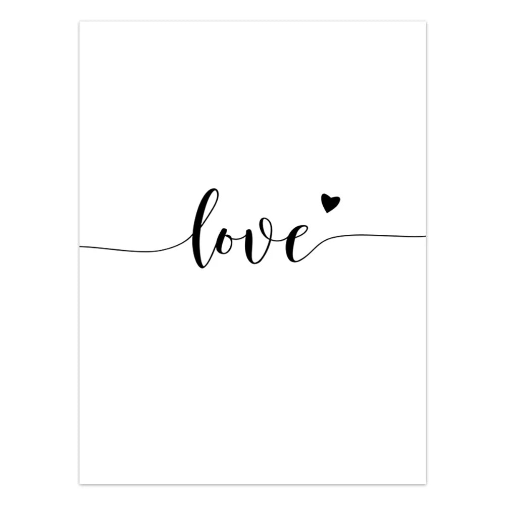 Black White Style Sweet Love Wall Art Canvas Poster Minimalist Hand In Hand Print Painting Picture For Living Room Bedroom Decor