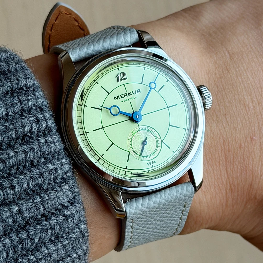 Merkur Men's Cross Line Sector Dial Watch – Green, Retro Casual, Manual