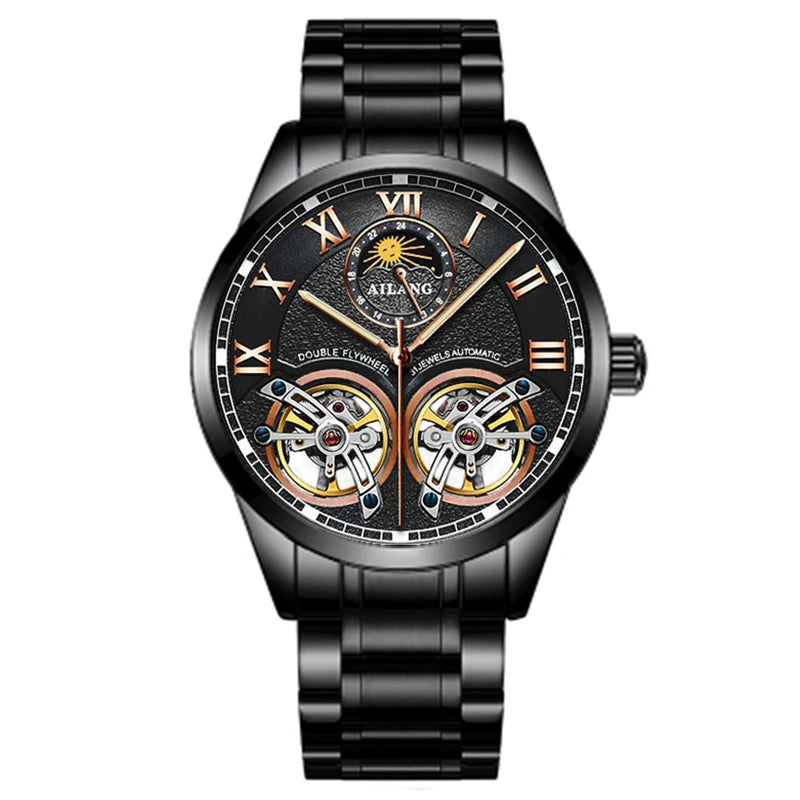 AILANG Men's Automatic Tourbillon Skeleton Watch – Leather Strap