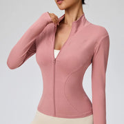 Women's Quick-Dry Pilates Jacket – Lightweight Zip-Up for Gym & Running