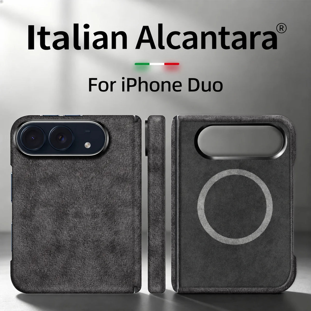 Genuine Alcantara Magnetic Phone Case – Premium Protective Cover for iPhone
