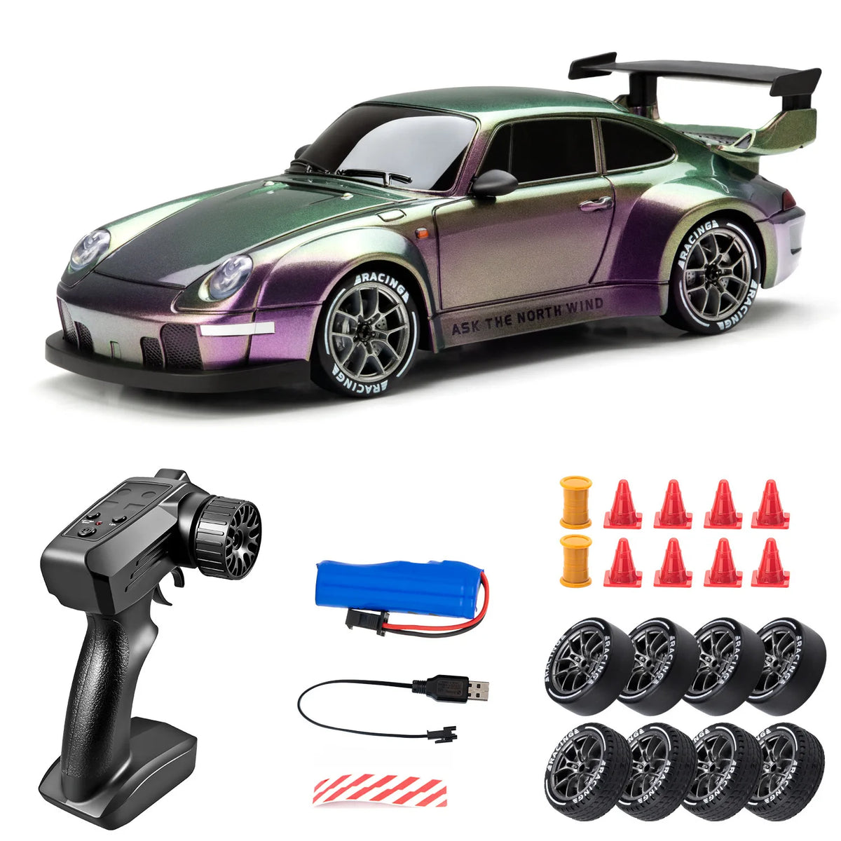 1:24 RC Drift Car – 4WD Remote Control Car, 20km/h with LED Lights